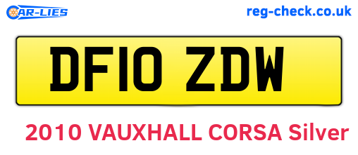 DF10ZDW are the vehicle registration plates.