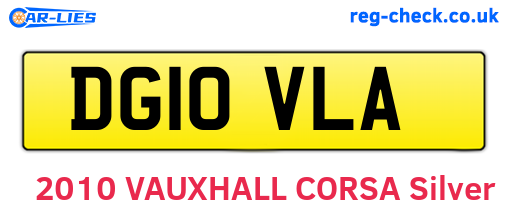 DG10VLA are the vehicle registration plates.