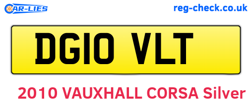 DG10VLT are the vehicle registration plates.