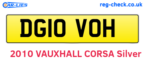 DG10VOH are the vehicle registration plates.