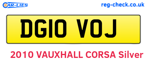 DG10VOJ are the vehicle registration plates.