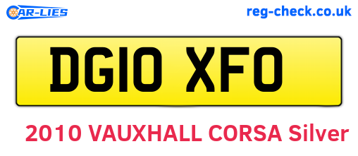 DG10XFO are the vehicle registration plates.