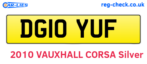 DG10YUF are the vehicle registration plates.