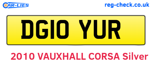 DG10YUR are the vehicle registration plates.