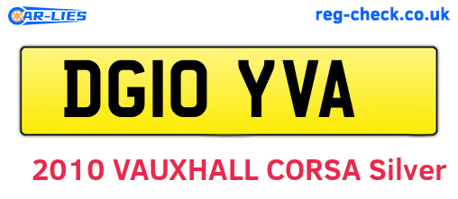DG10YVA are the vehicle registration plates.