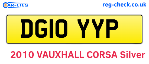 DG10YYP are the vehicle registration plates.