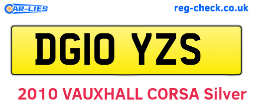 DG10YZS are the vehicle registration plates.