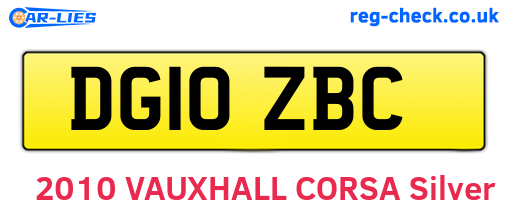DG10ZBC are the vehicle registration plates.