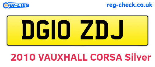 DG10ZDJ are the vehicle registration plates.