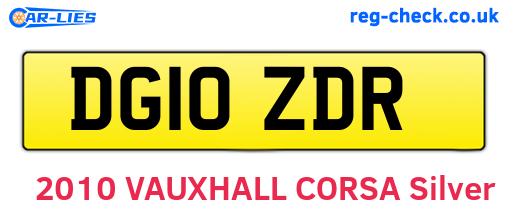 DG10ZDR are the vehicle registration plates.