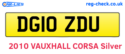DG10ZDU are the vehicle registration plates.