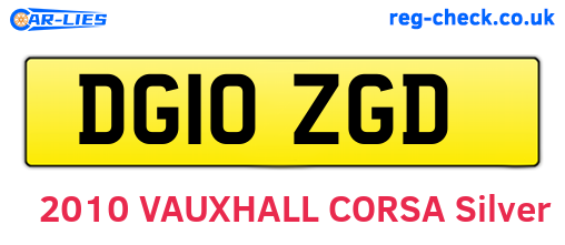 DG10ZGD are the vehicle registration plates.