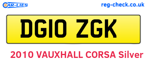 DG10ZGK are the vehicle registration plates.