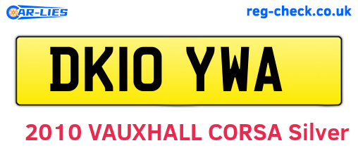 DK10YWA are the vehicle registration plates.