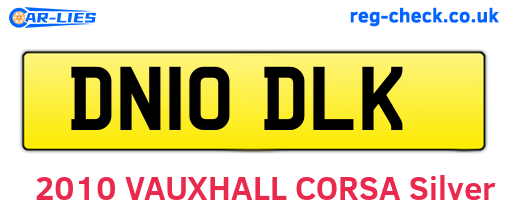 DN10DLK are the vehicle registration plates.
