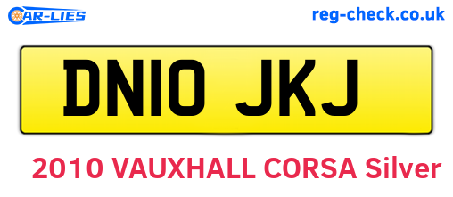 DN10JKJ are the vehicle registration plates.