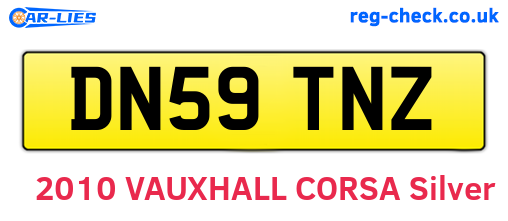 DN59TNZ are the vehicle registration plates.