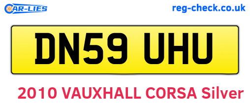 DN59UHU are the vehicle registration plates.