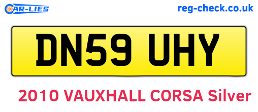 DN59UHY are the vehicle registration plates.