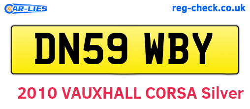 DN59WBY are the vehicle registration plates.