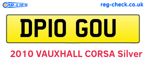 DP10GOU are the vehicle registration plates.