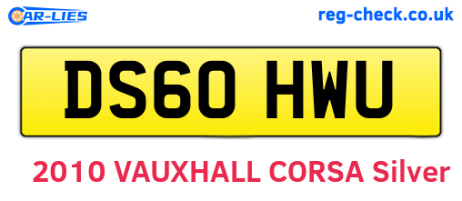 DS60HWU are the vehicle registration plates.