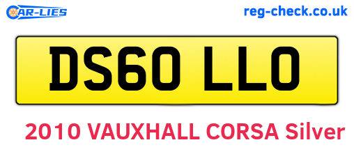 DS60LLO are the vehicle registration plates.