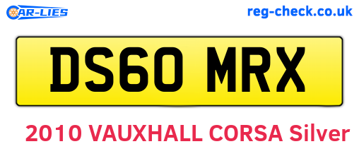 DS60MRX are the vehicle registration plates.