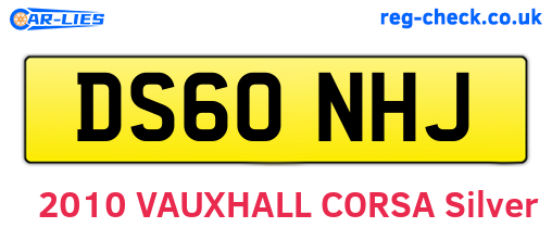 DS60NHJ are the vehicle registration plates.