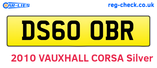 DS60OBR are the vehicle registration plates.