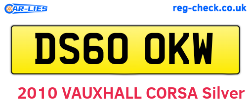 DS60OKW are the vehicle registration plates.