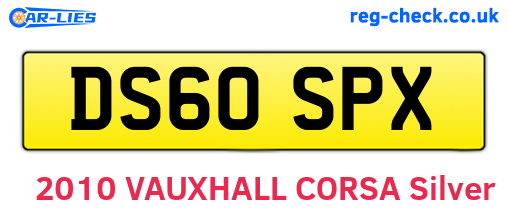 DS60SPX are the vehicle registration plates.