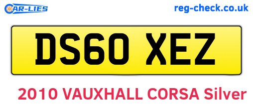 DS60XEZ are the vehicle registration plates.