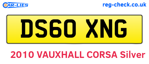 DS60XNG are the vehicle registration plates.