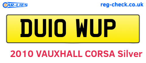 DU10WUP are the vehicle registration plates.