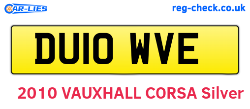 DU10WVE are the vehicle registration plates.