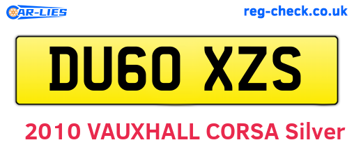 DU60XZS are the vehicle registration plates.