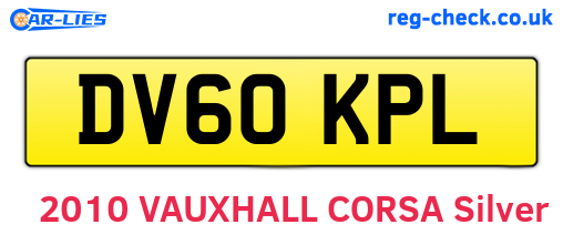 DV60KPL are the vehicle registration plates.