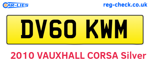 DV60KWM are the vehicle registration plates.