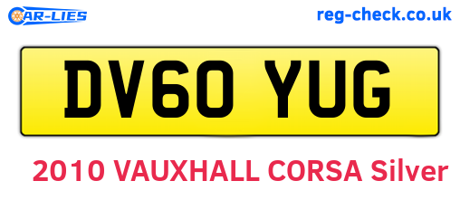 DV60YUG are the vehicle registration plates.