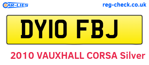 DY10FBJ are the vehicle registration plates.