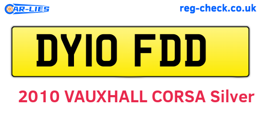 DY10FDD are the vehicle registration plates.