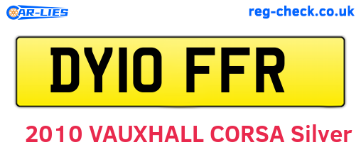 DY10FFR are the vehicle registration plates.