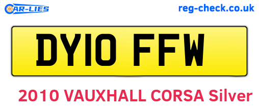 DY10FFW are the vehicle registration plates.