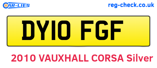 DY10FGF are the vehicle registration plates.