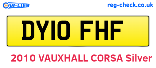 DY10FHF are the vehicle registration plates.