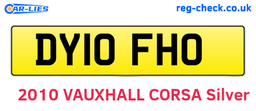 DY10FHO are the vehicle registration plates.