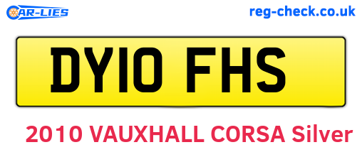 DY10FHS are the vehicle registration plates.