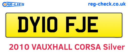 DY10FJE are the vehicle registration plates.