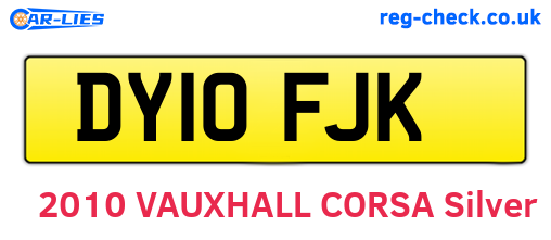 DY10FJK are the vehicle registration plates.